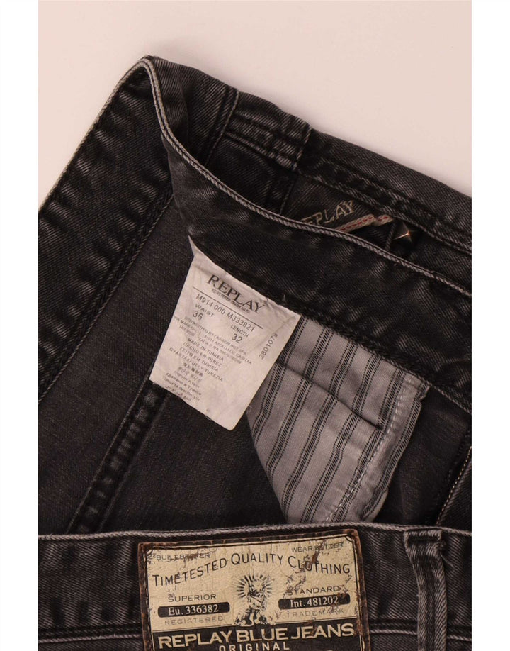 Replay Mens Straight Jeans W36 L32 Grey