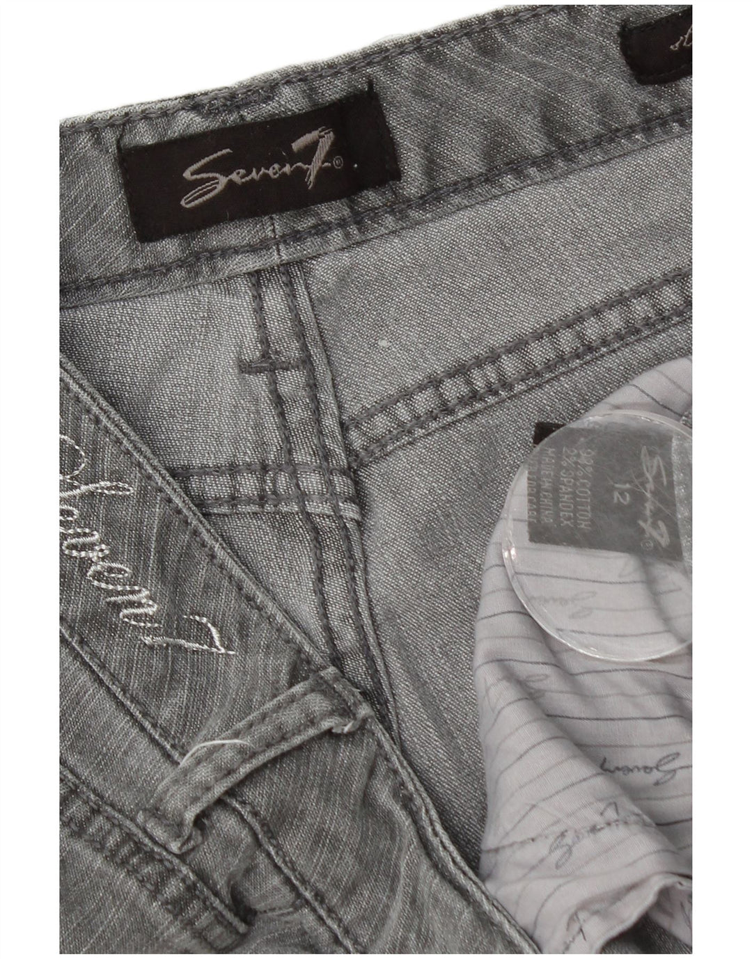 Seven 7 Womens Straight Jeans US 12 Large W34 L31 Grey Cotton