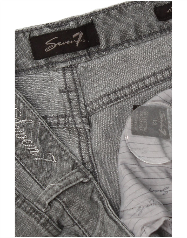 Seven 7 Womens Straight Jeans US 12 Large W34 L31 Grey Cotton