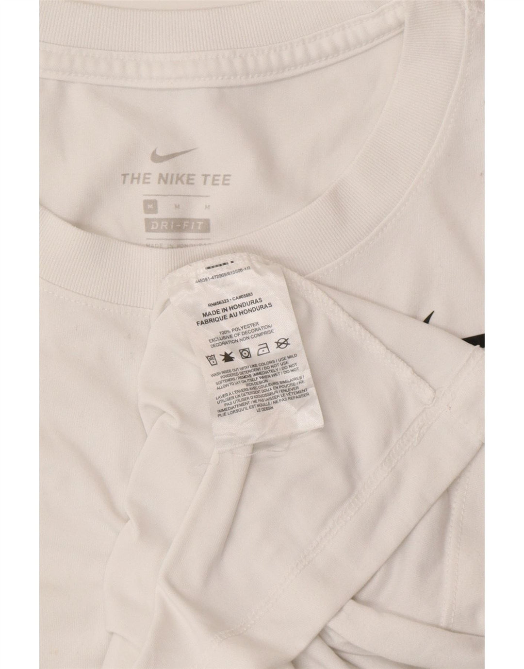 NIKE Womens Dri Fit T-Shirt Top UK 14 Medium White Polyester