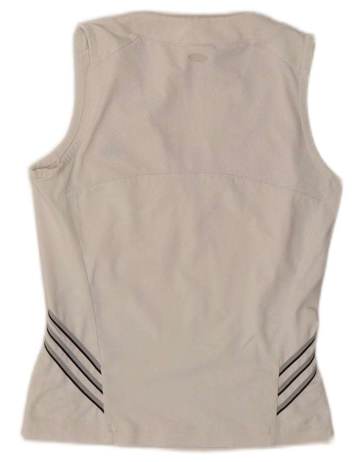 ADIDAS Womens Vest Top UK 10 Small White Polyester