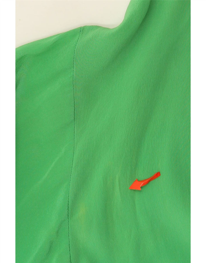 Nuova Citta Womens Shirt Blouse IT 48 XL Green Silk