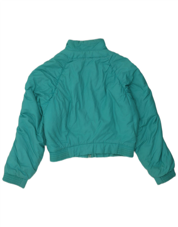 Sergio Tacchini Womens Loose Fit Crop Padded Jacket IT 42 Medium Turquoise