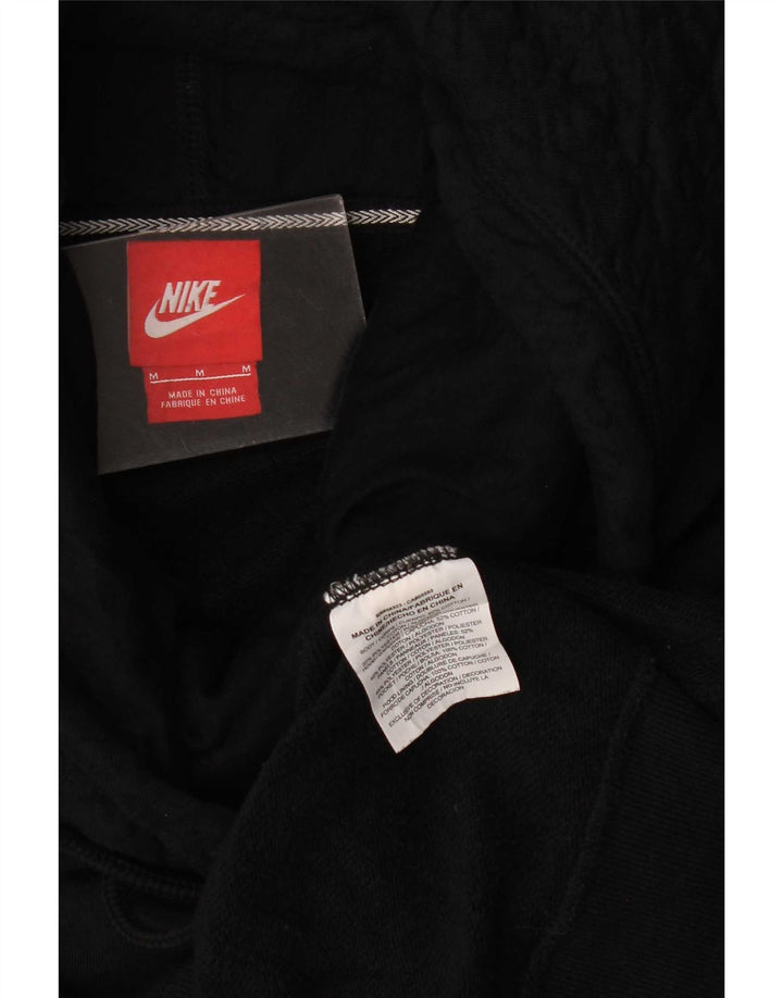 Nike Womens Oversized Hoodie Jumper UK 14 Medium Black Cotton
