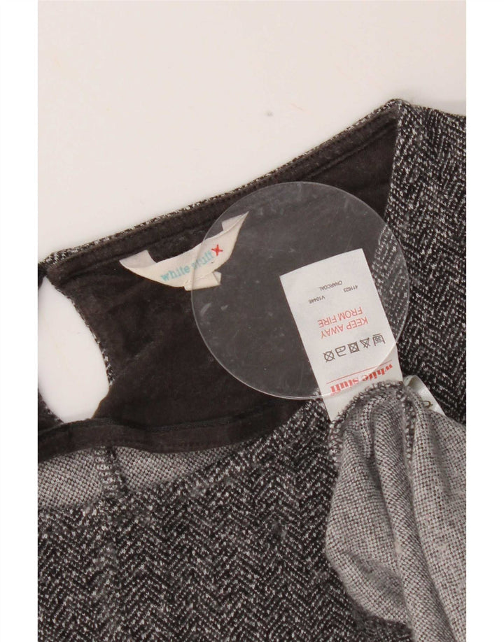 White Stuff Womens 3/4 Sleeve Shift Dress UK 16 Large Grey Herringbone