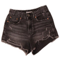 Zara Girls Distressed Denim Shorts 11-12 Years W26 Grey
