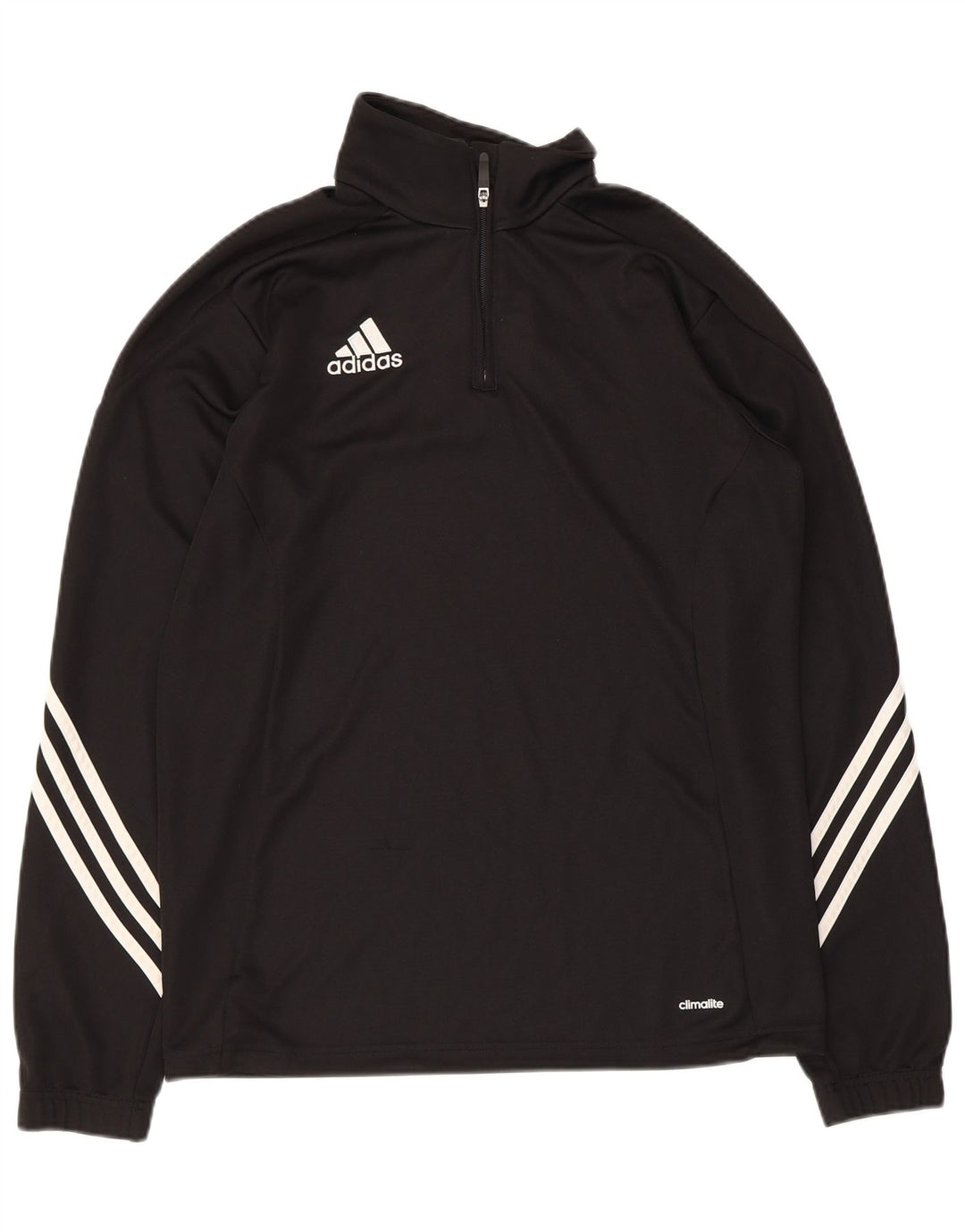 Adidas Mens Climalite Zip Neck Pullover Tracksuit Top Medium Black