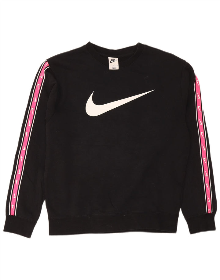 Nike Womens Graphic Sweatshirt Jumper UK 10 Small Black Colourblock