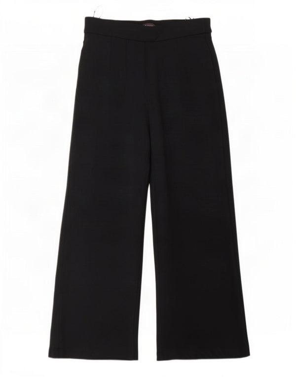 Marks & Spencer Womens Cropped Trousers UK 12 Medium W32 L26 Navy Blue