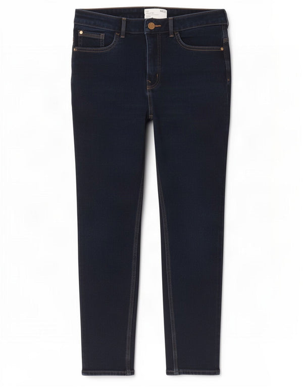 Marks & Spencer Womens Ivy Crop Skinny Jeans UK 12 Medium W30 L25 Navy Blue