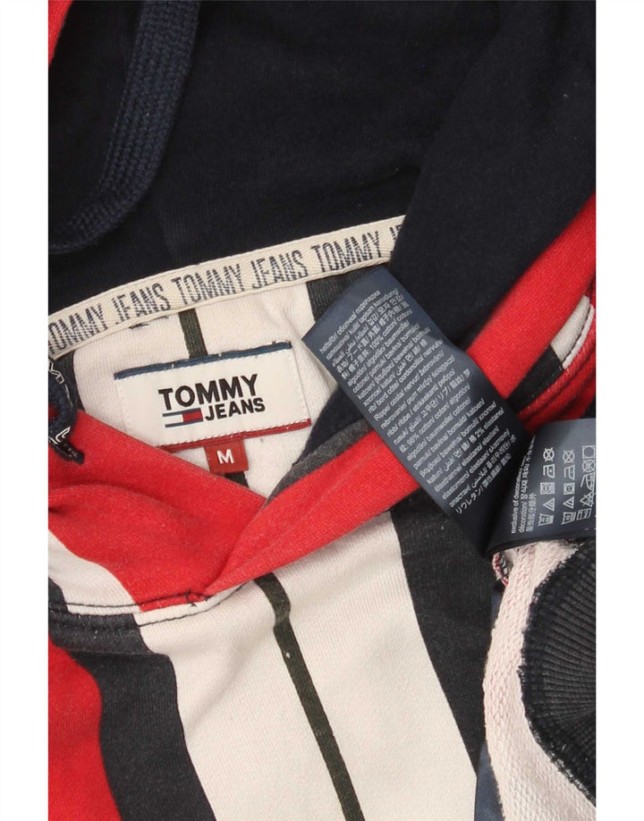 Tommy Hilfiger Mens Hoodie Jumper Medium Multicoloured Striped Cotton