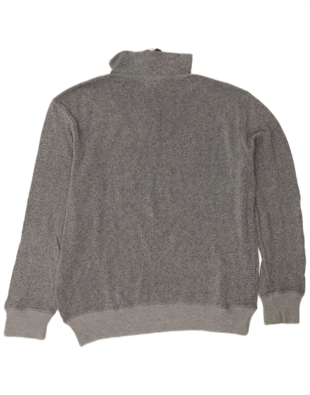 Guess Mens Graphic Zip Neck Jumper Sweater Large Grey Cotton