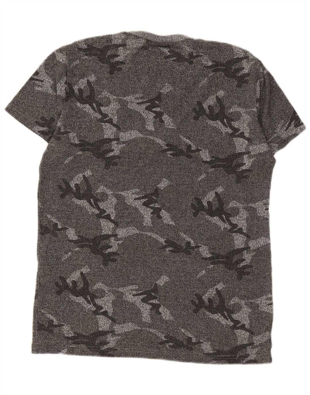 SUPERDRY Mens Graphic T-Shirt Top Small Grey Camouflage Cotton