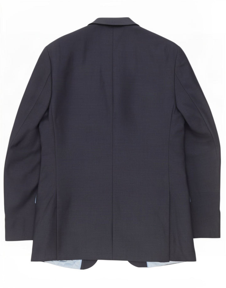 Marks & Spencer Mens 2 Button Blazer Jacket UK 40 Medium Navy Blue Wool