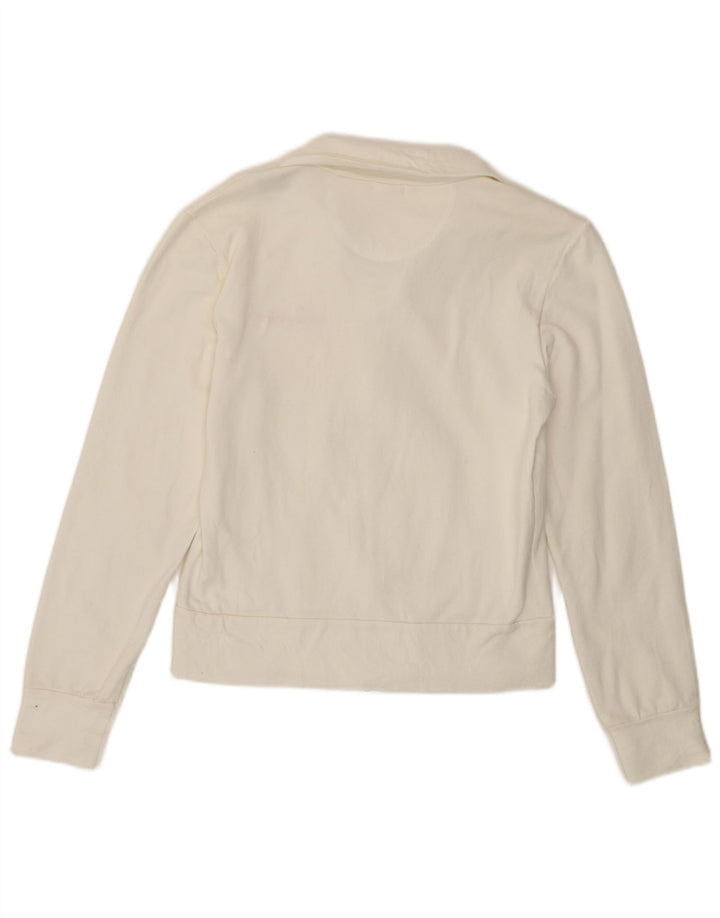 Lee Womens Tracksuit Top Jacket UK 10 Small White Cotton