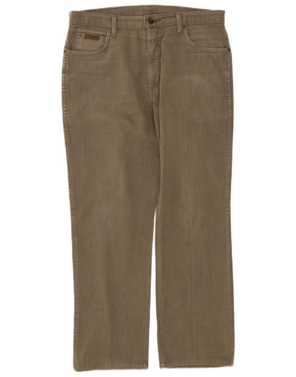 Wrangler Mens Texas Straight Casual Trousers W34 L30 Khaki Cotton