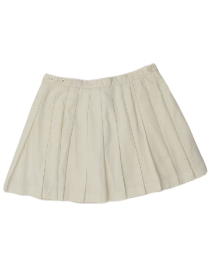 Elho Womens Pleated Mini Skirt IT 44 Medium W30  White Polyester