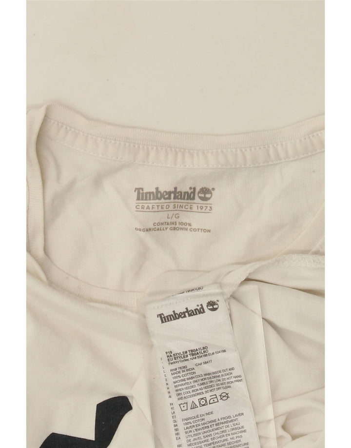 Timberland Mens Graphic T-Shirt Top Large White Cotton