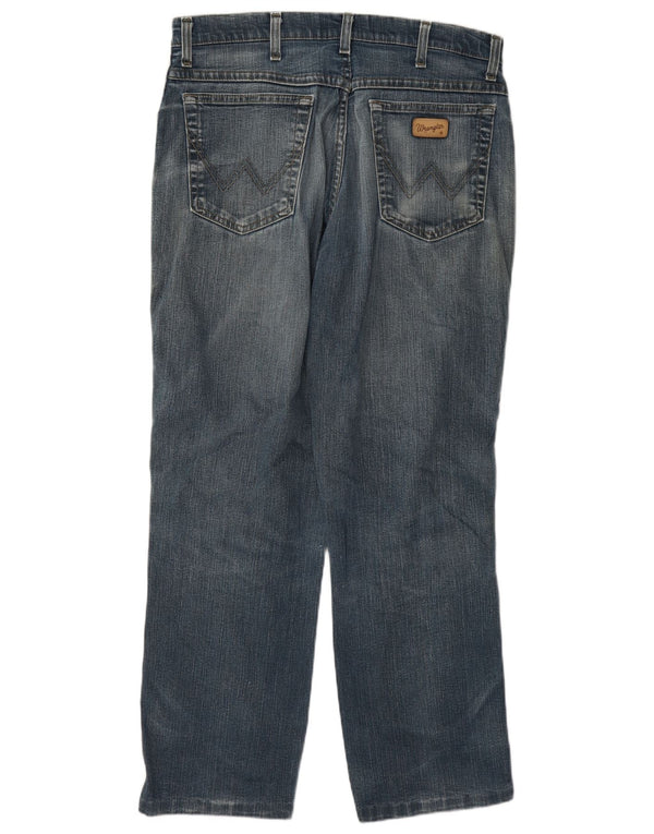 Wrangler Mens Texas Stretch Straight Jeans W33 L30 Blue Cotton