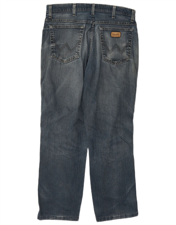 Wrangler Mens Texas Stretch Straight Jeans W33 L30 Blue Cotton
