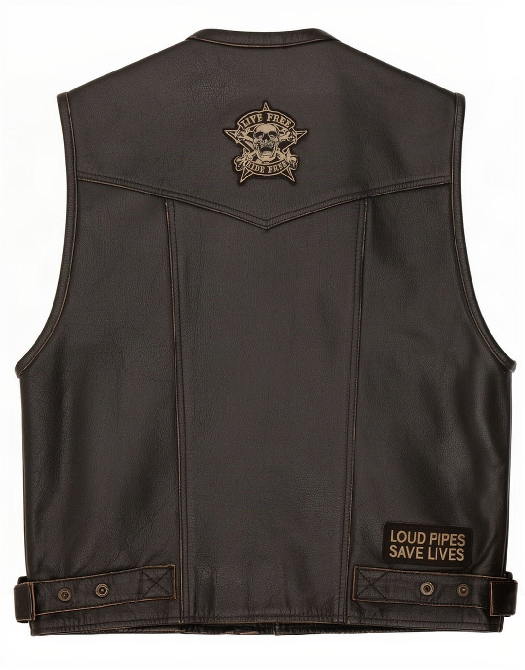Vintage Mens Leather Gilet UK 40 Large Black
