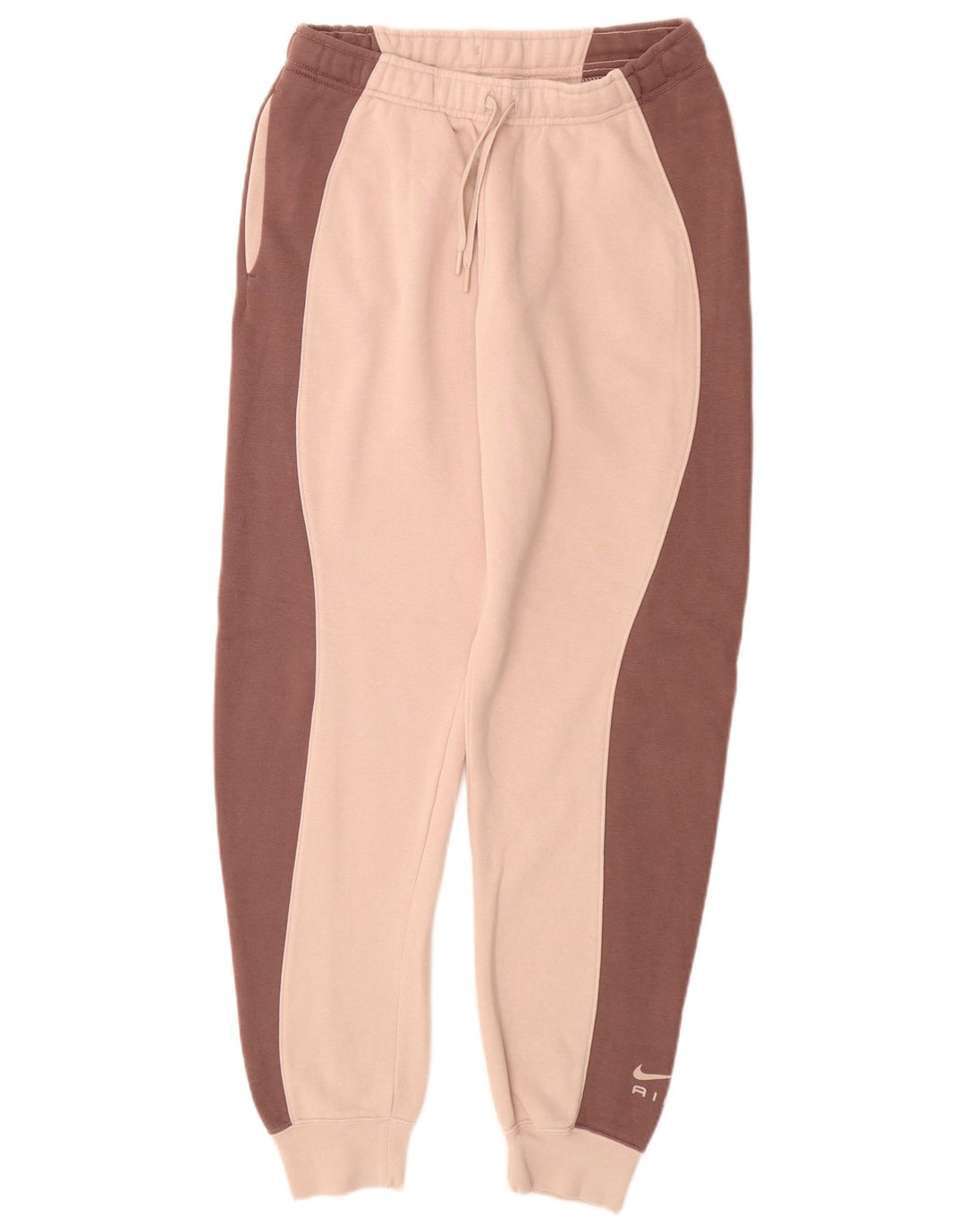 NIKE Womens Tracksuit Trousers Joggers UK 12 Medium Pink Colourblock