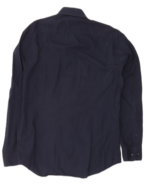 Tommy Hilfiger Mens Easy Care Slim Fit Shirt Size 41 16 Medium Navy Blue