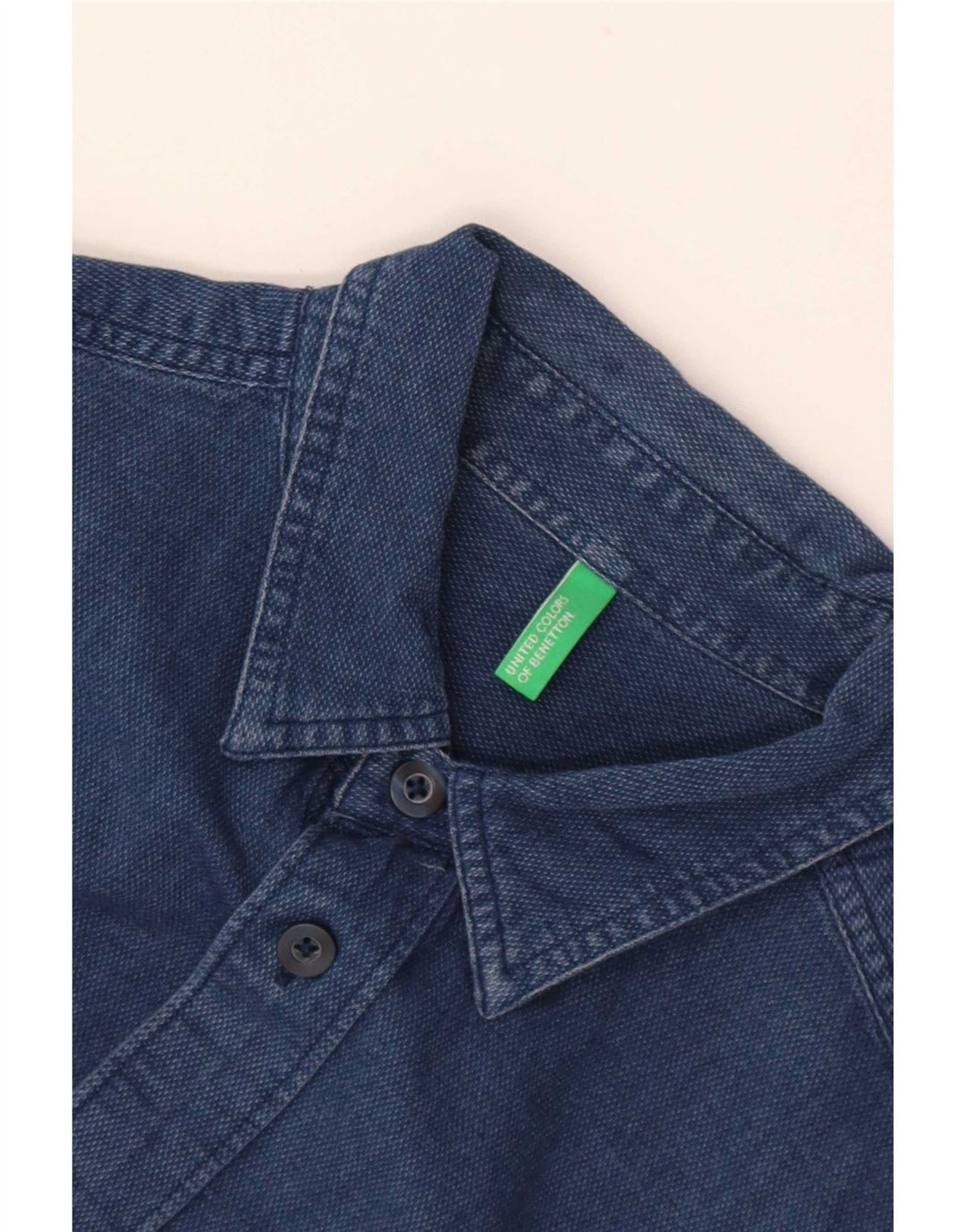 Benetton Mens Shirt Small Navy Blue
