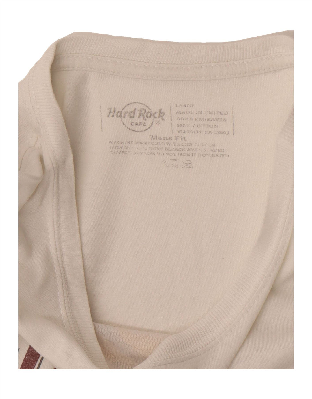 HARD ROCK CAFE Mens Graphic T-Shirt Top Large White Cotton Vintage Hard Rock Cafe and Second-Hand Hard Rock Cafe from Messina Hembry 