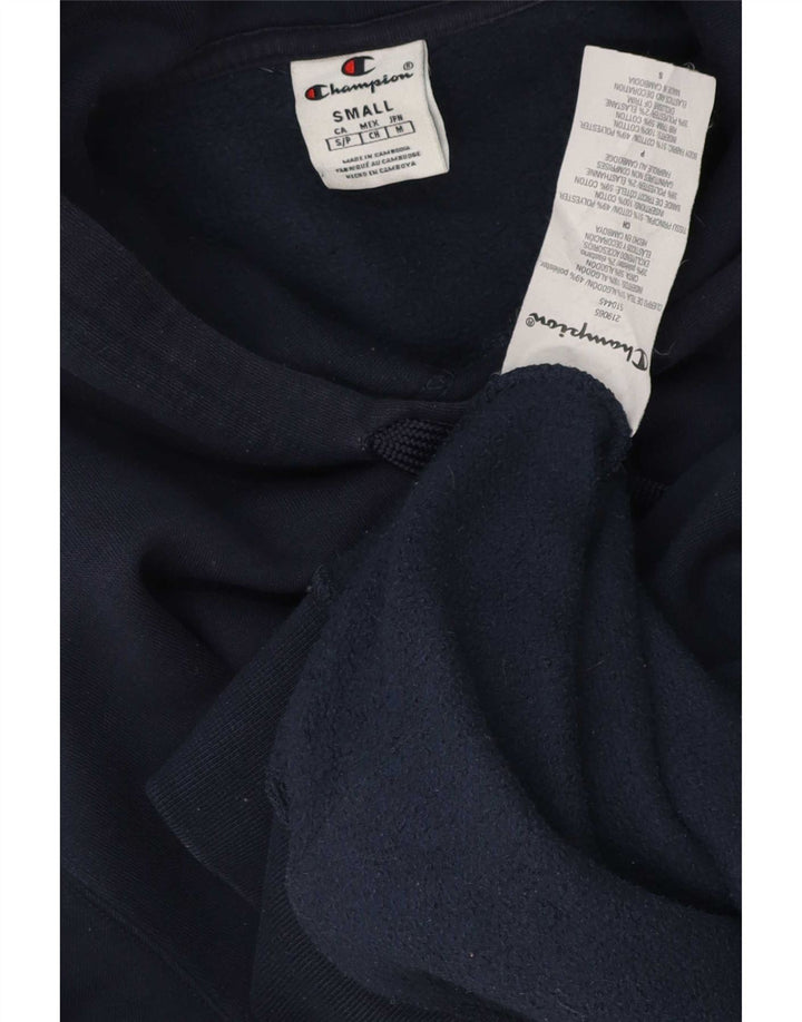 Champion Mens Hoodie Jumper Small Navy Blue Cotton