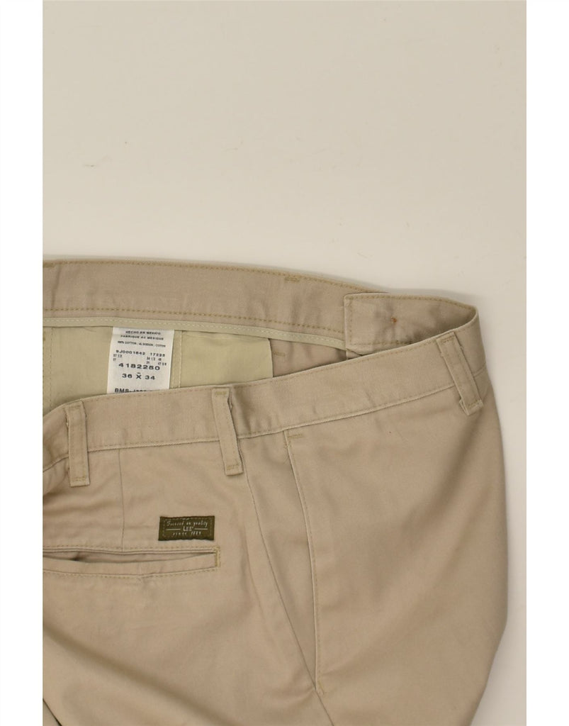 LEE Mens Straight Chino Trousers W36 L34  Beige Cotton | Vintage Lee | Thrift | Second-Hand Lee | Used Clothing | Messina Hembry 