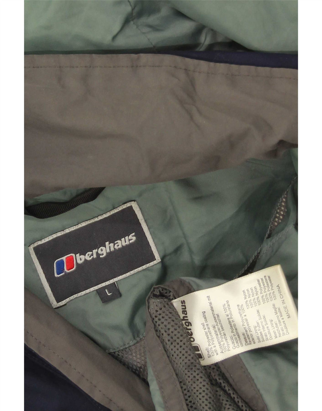Berghaus Mens Hooded Rain Jacket UK 40 Large Navy Blue Nylon