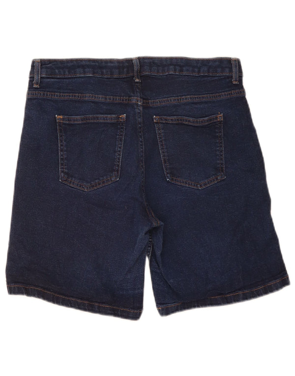 Marks & Spencer Womens Denim Shorts UK 12 Medium W30  Navy Blue Cotton