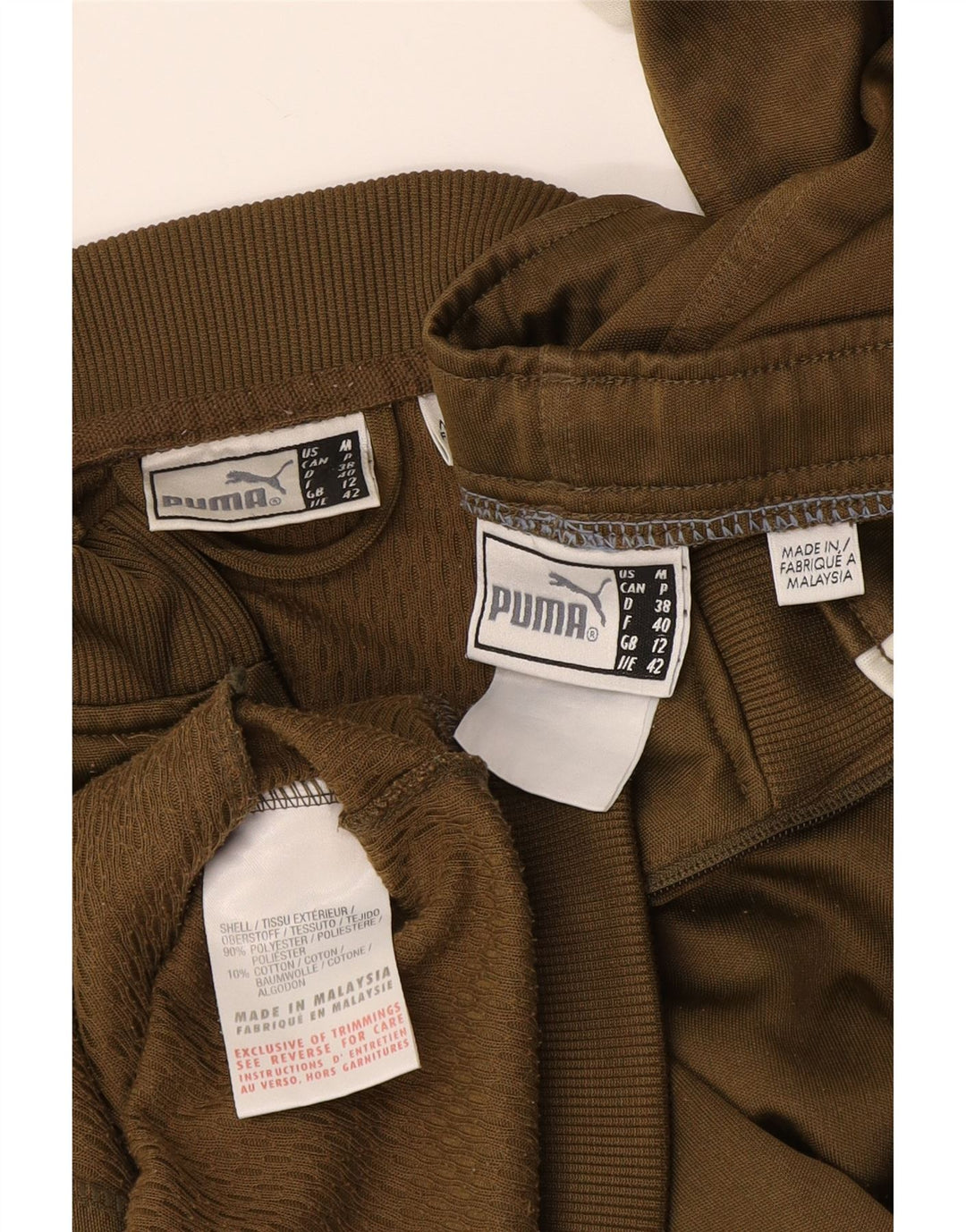 Puma Womens Full Tracksuit UK 12 Medium  Khaki Colourblock Polyester