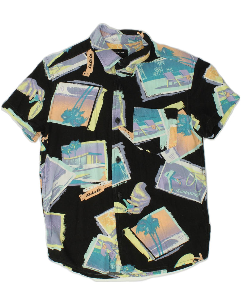 QUIKSILVER Boys Modern Fit Graphic Short Sleeve Shirt 7-8 Years Black | Vintage Quiksilver | Thrift | Second-Hand Quiksilver | Used Clothing | Messina Hembry 