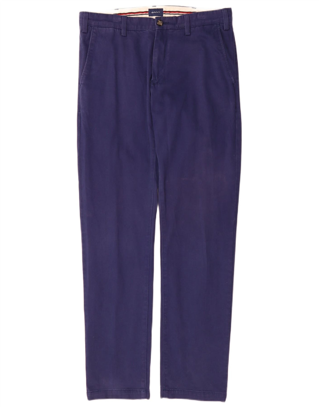 Gant Mens Regular Chino Trousers W32 L34 Blue Cotton