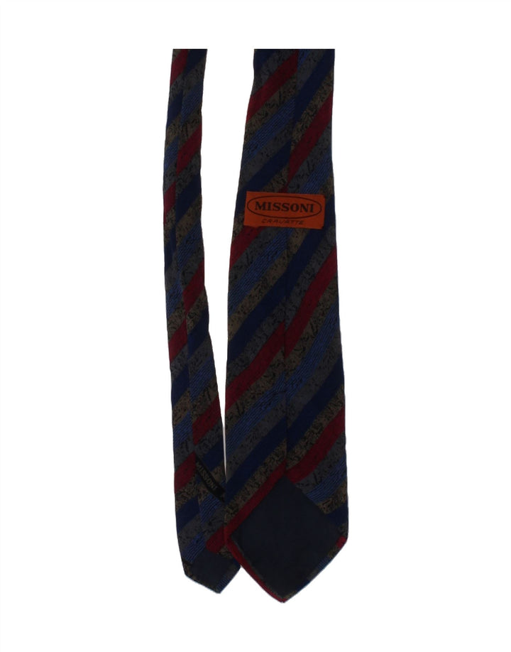 MISSONI Mens Cravatte Tie One Size Multicoloured Striped Silk Vintage Missoni and Second-Hand Missoni from Messina Hembry 