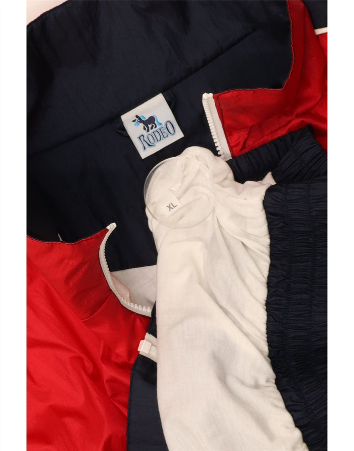 RODEO Mens Tracksuit Top Jacket UK 42 XL Navy Blue Colourblock