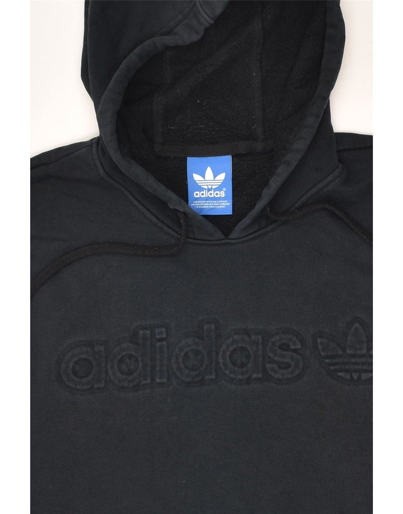 ADIDAS Mens Graphic Hoodie Jumper Medium Black Cotton | Vintage Adidas | Thrift | Second-Hand Adidas | Used Clothing | Messina Hembry 