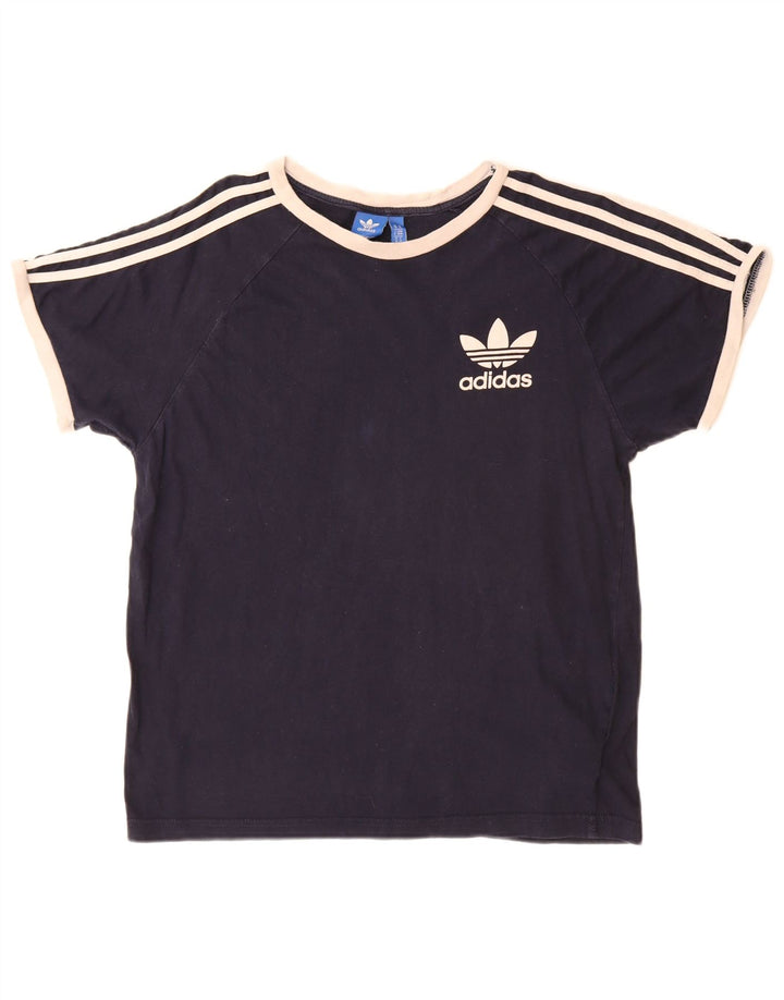 Adidas Mens T-Shirt Top Medium Navy Blue Cotton