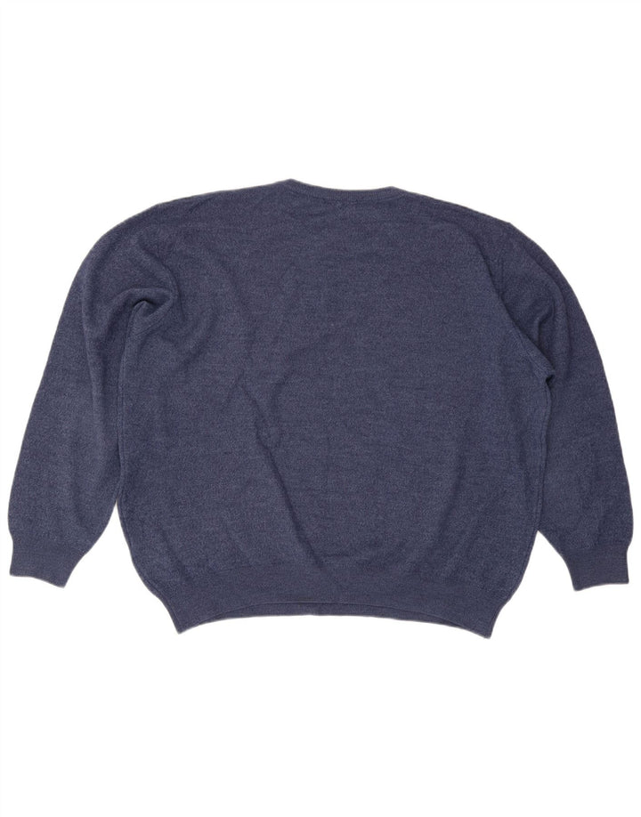 Pierre Cardin Mens Crew Neck Jumper Sweater 3XL Navy Blue Wool