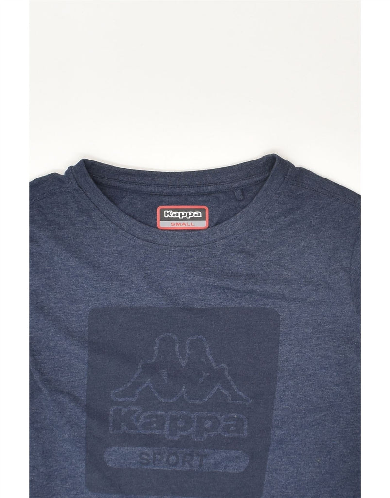 KAPPA Womens Graphic T-Shirt Top UK 10 Small Navy Blue Cotton | Vintage Kappa | Thrift | Second-Hand Kappa | Used Clothing | Messina Hembry 