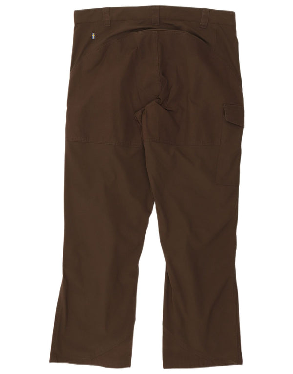 Fjall Raven Mens Straight Cargo Trousers EU 52 XL W36 L30 Khaki Polyamide