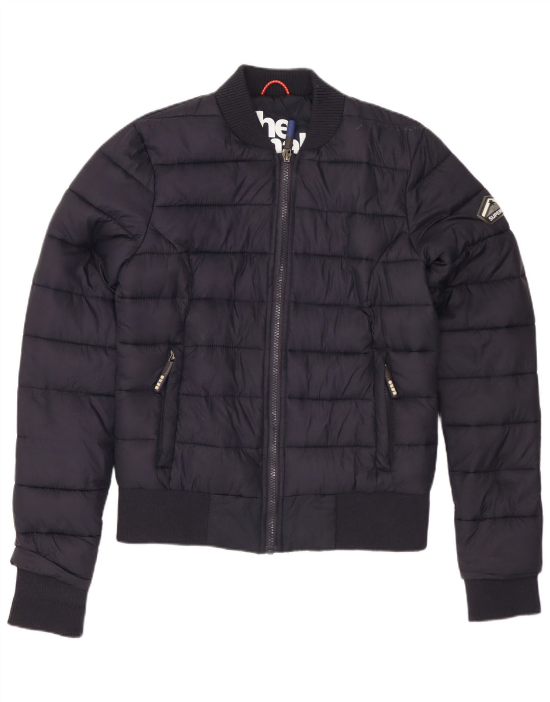 SUPERDRY Womens Padded Jacket UK 10 Small Navy Blue Polyester