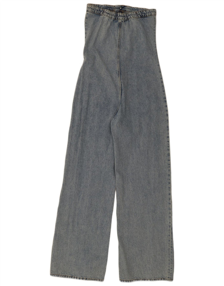 Zara Womens Denim Strapless Jumpsuit UK 10 Small  Blue