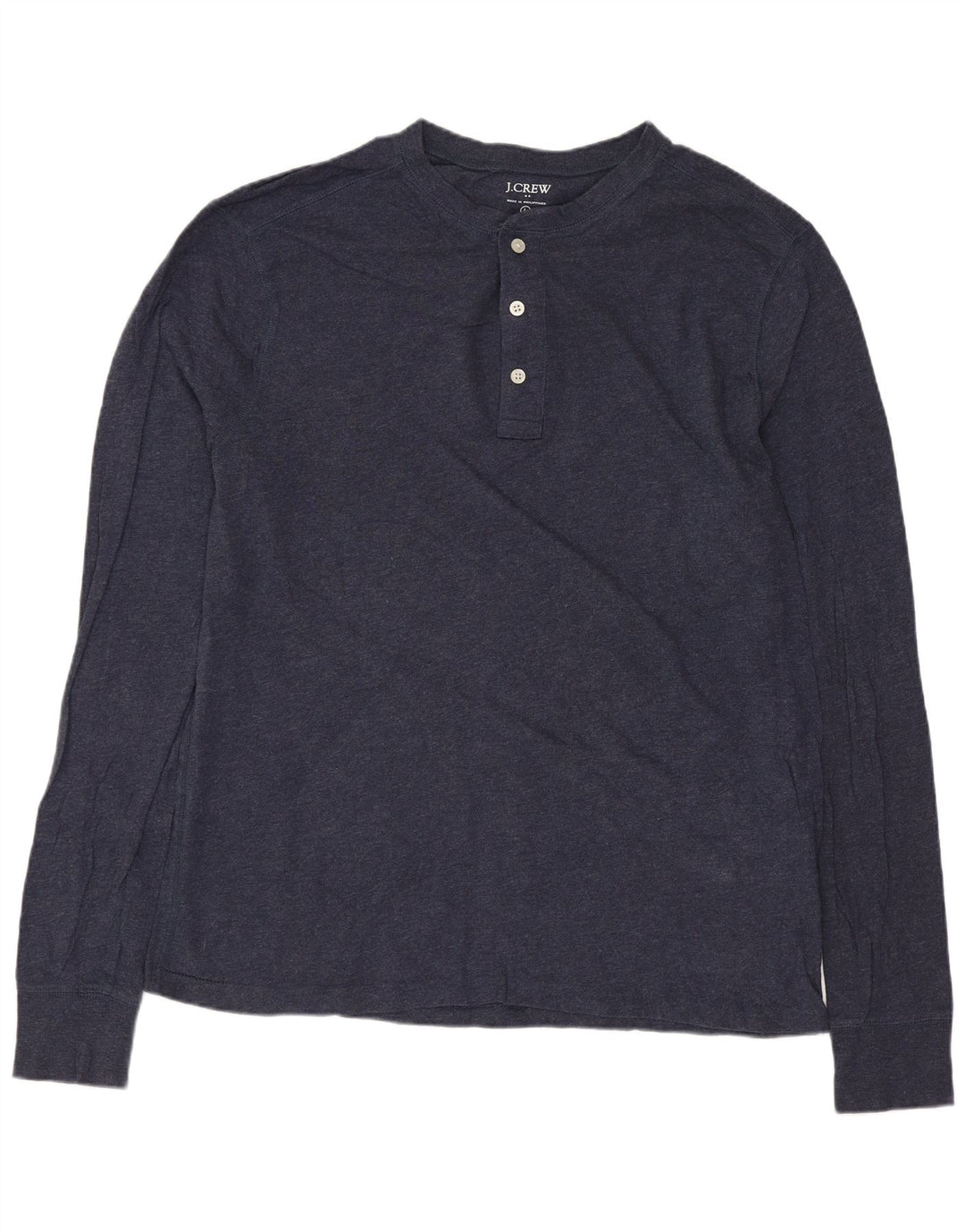 J. Crew Mens Top Long Sleeve Large Navy Blue Cotton