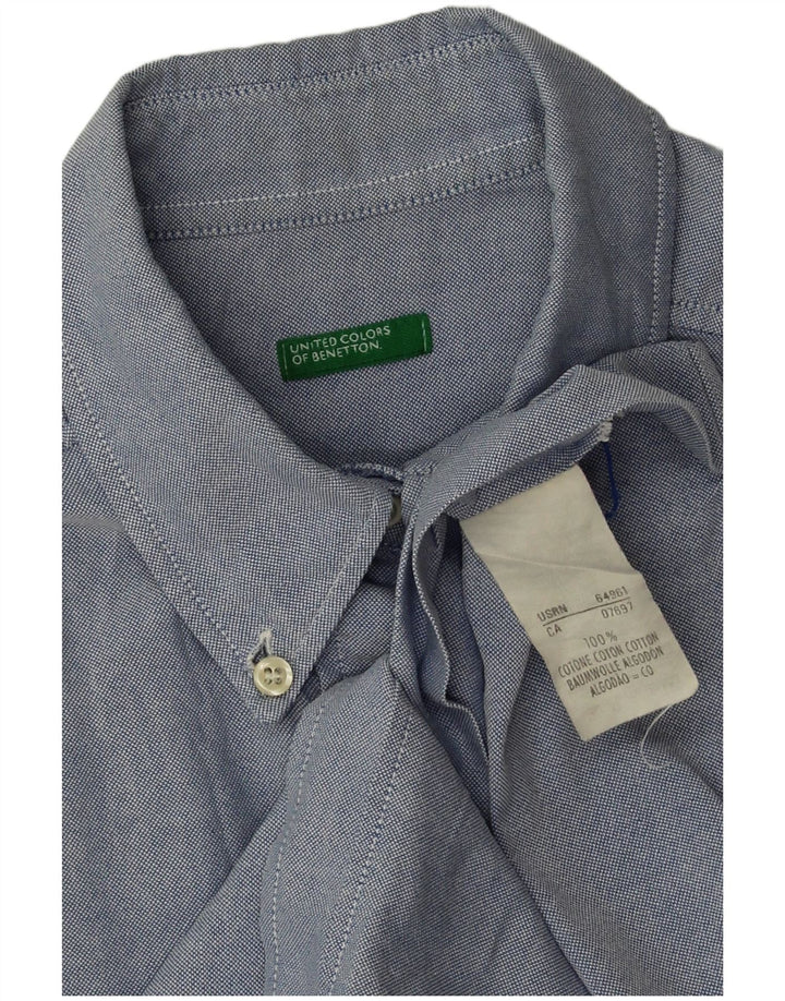 Benetton Womens Shirt UK 18 XL Blue Cotton