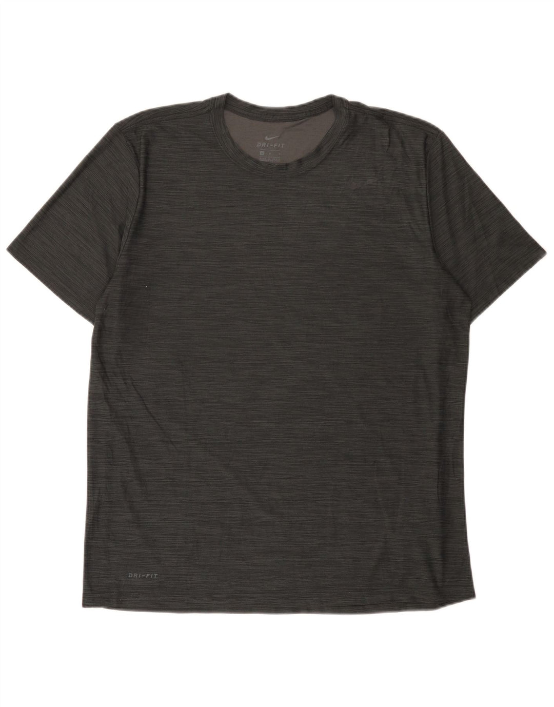 Nike Mens Dri Fit T-Shirt Top Large Grey Flecked Polyester