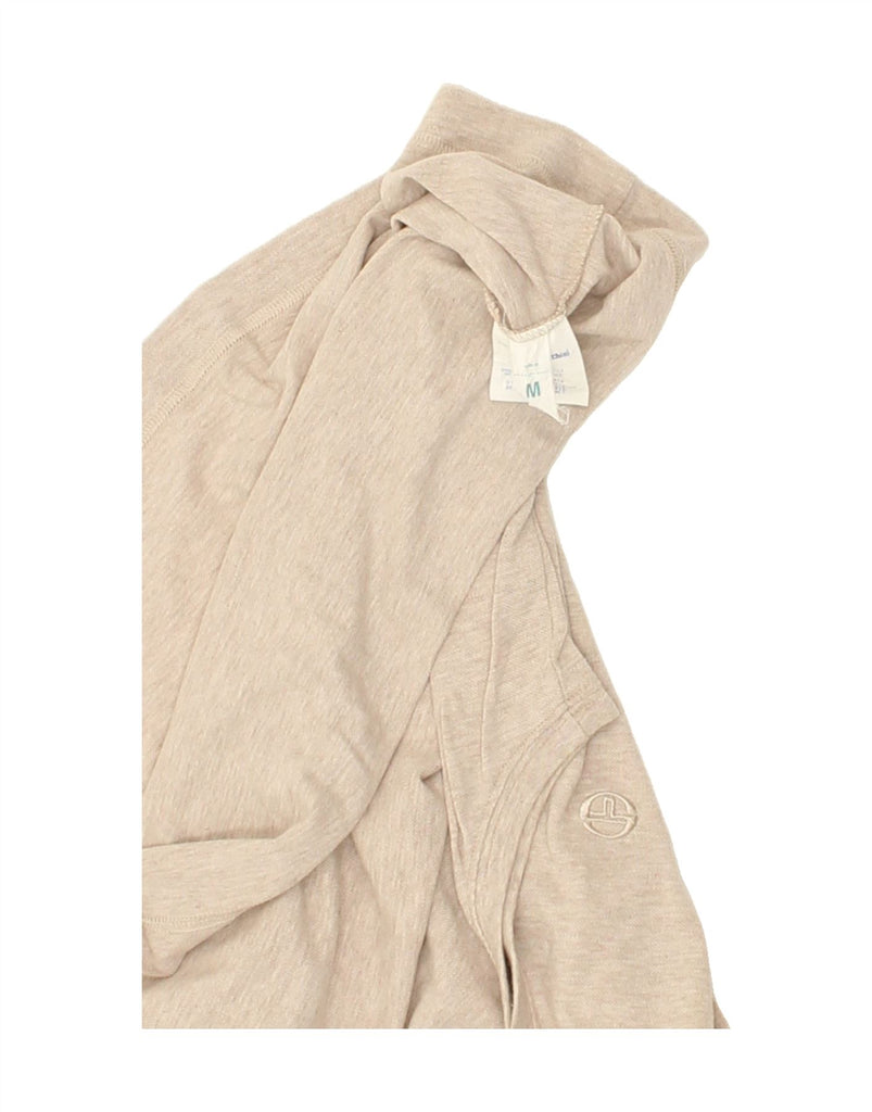 SERGIO TACCHINI Womens Sleeveless Polo Shirt UK 12 Medium Beige Cotton | Vintage Sergio Tacchini | Thrift | Second-Hand Sergio Tacchini | Used Clothing | Messina Hembry 