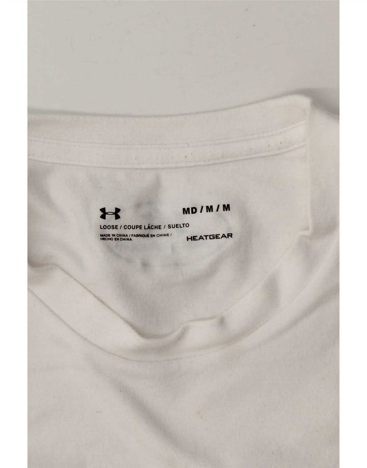 Under Armour Mens Heat Gear Graphic T-Shirt Top Medium White